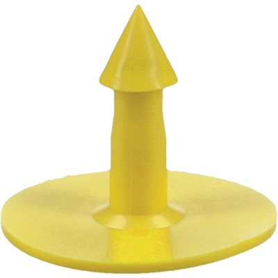 MS TAG ROUND MALE, PLASTIC TIP, YELLOW, BLANK, 100/PKG