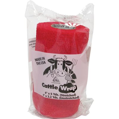 CATTLE WRAP RED 4"