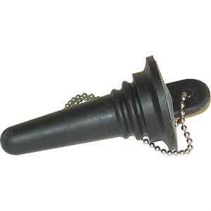 INFLATION PLUG BLACK RUBBER WITH CHAIN